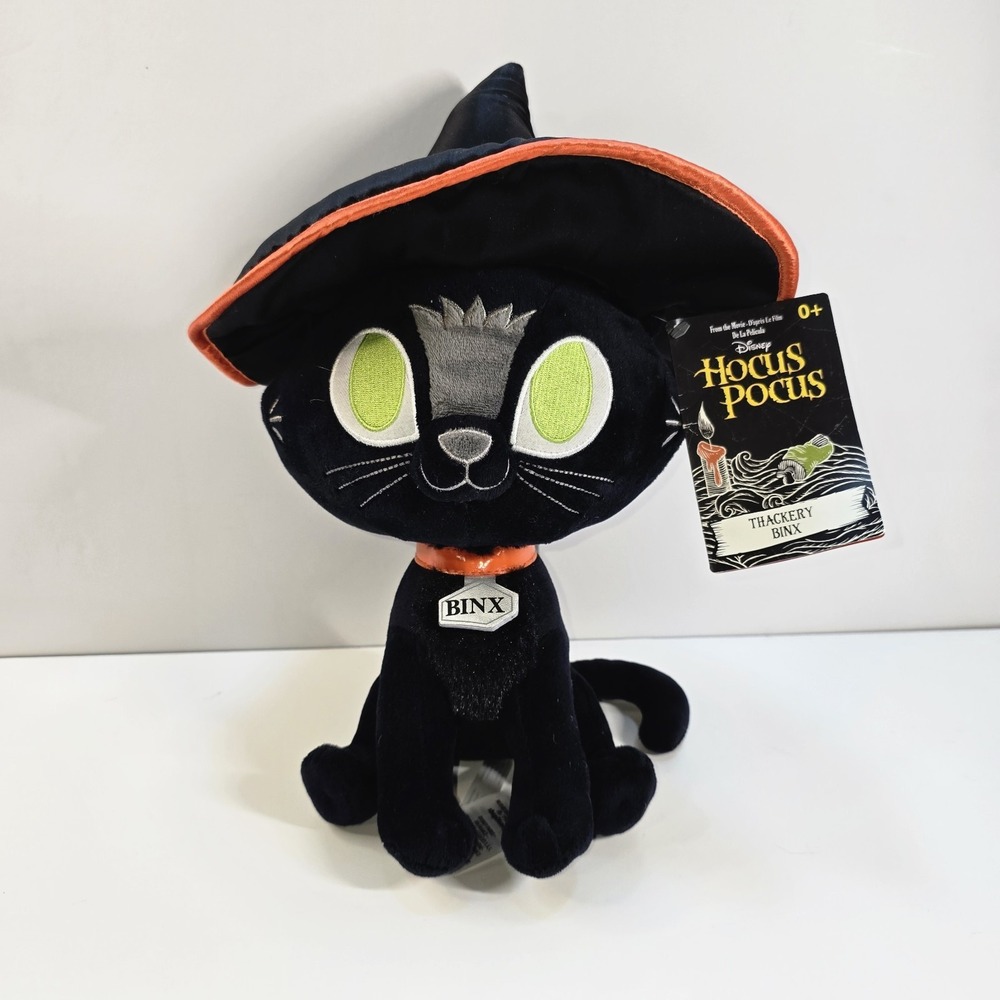 Disney Hocus Pocus Thackery Binx Plush Black Cat Witch Hat Halloween 11 inch NWT